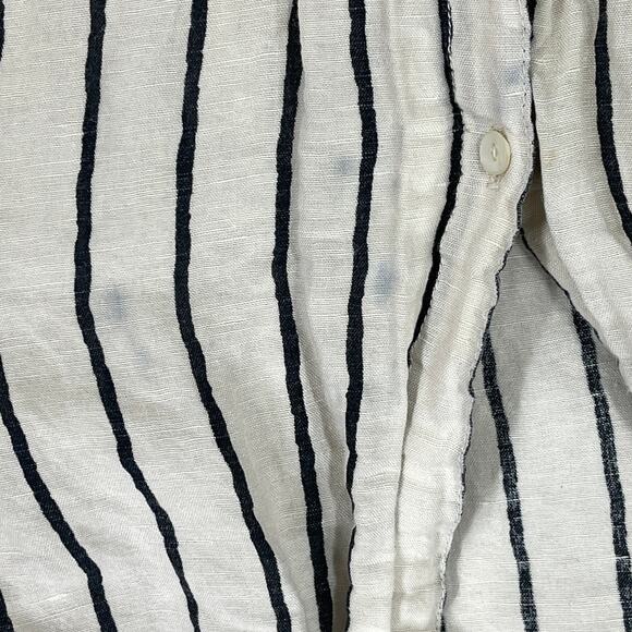 LOVE LIKE SUMMER X BILLABONG Womens M Tunic Top Off White Gray Linen Blend STAIN - Picture 3 of 8